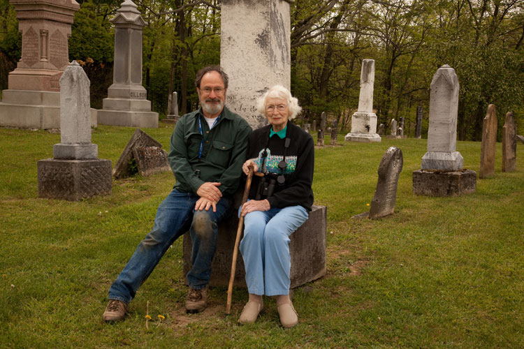 Bob and Trella at Thew Cemetery May 7, 2010